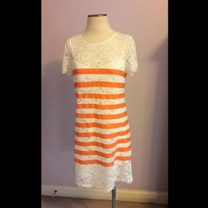 BCBG MaxAdria Lace Striped Dress